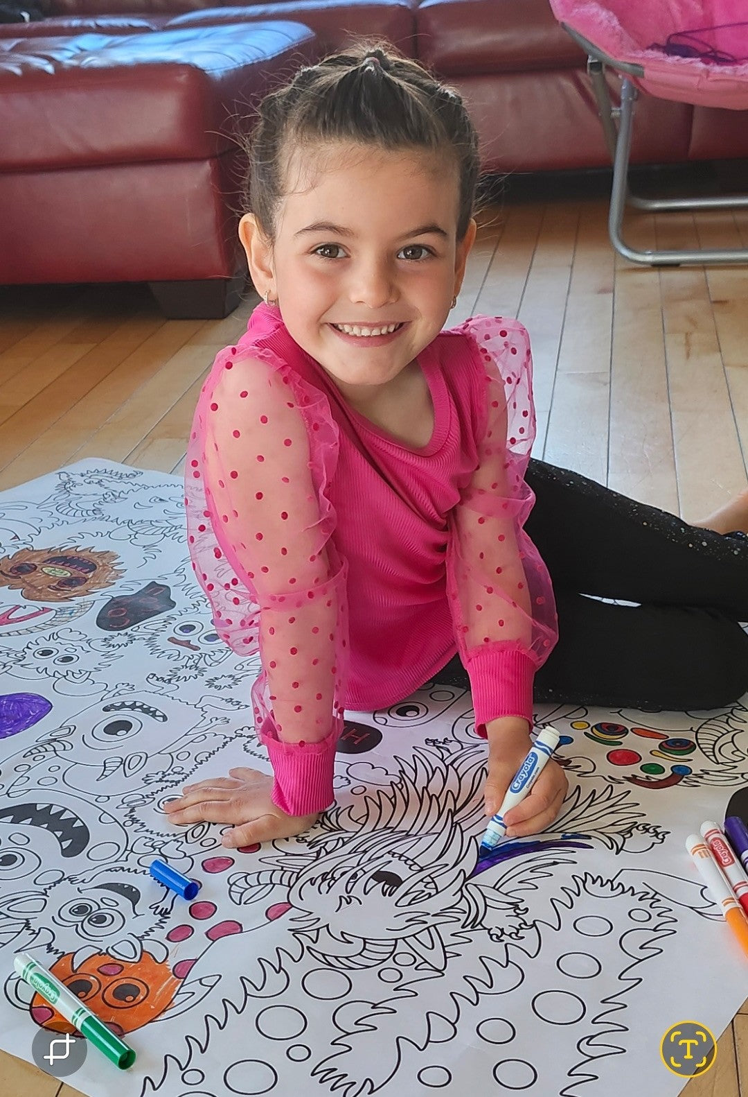 Affiche géante à colorier – Monstres en folie