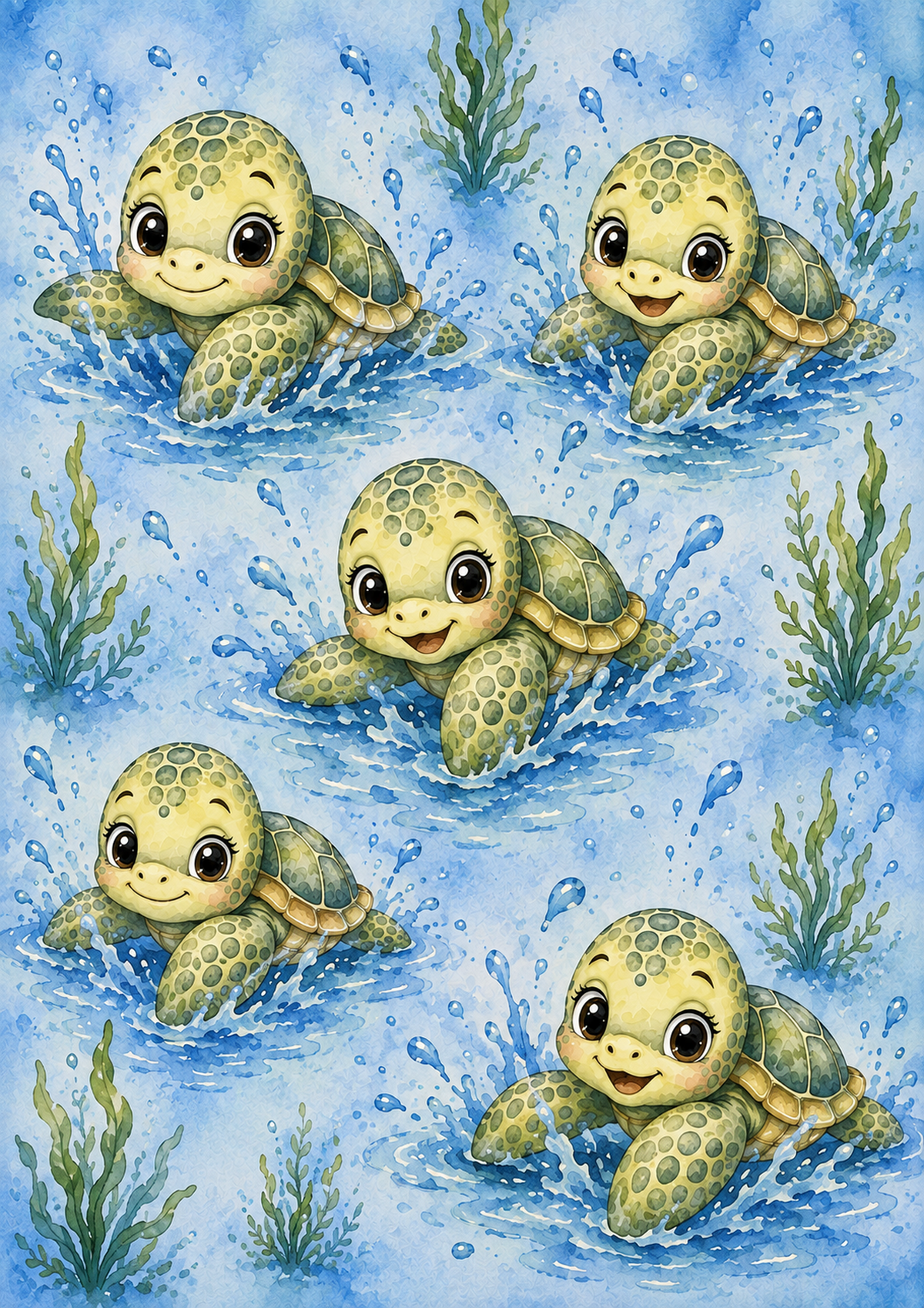 Petites tortues joyeuses