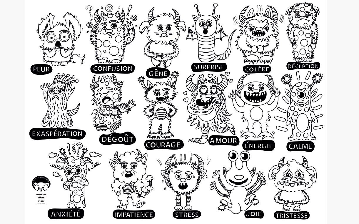 &nbsp;Affiche géante à colorier – Les Émotions