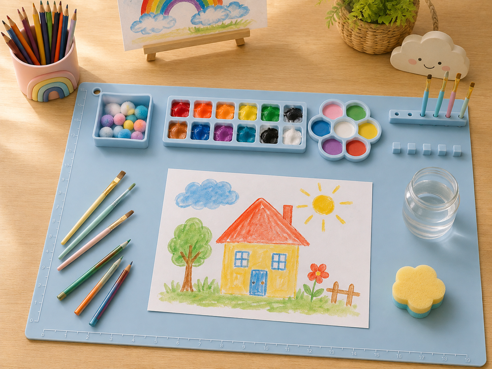 Tapis de bricolage en silicone – bleu