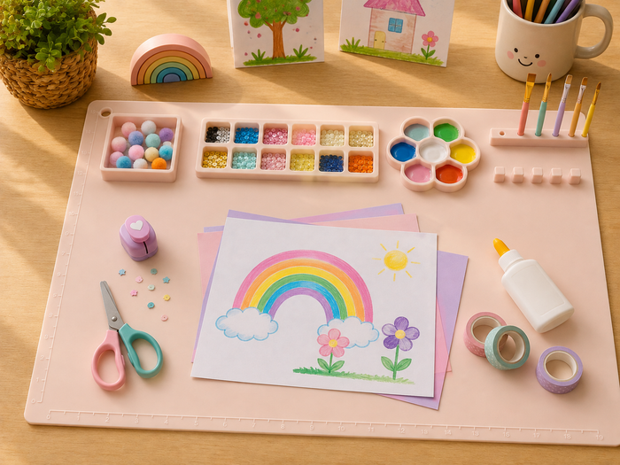 Tapis de bricolage en silicone – rose