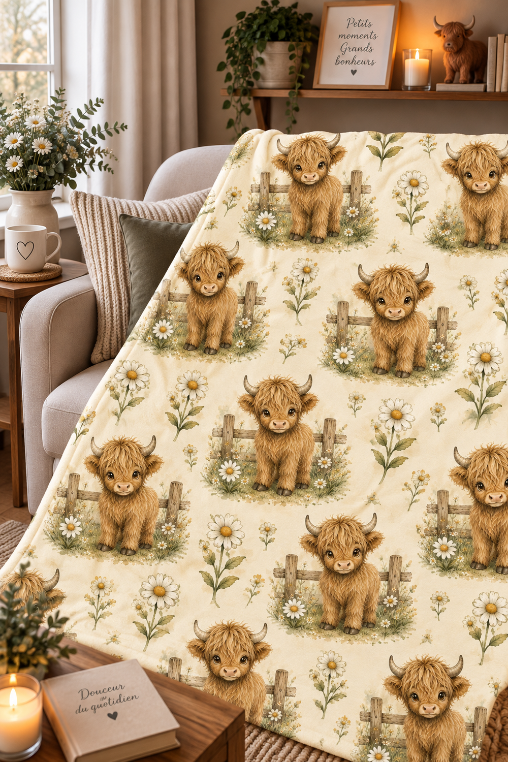 Couverture Squish enfant – Highland aux marguerites