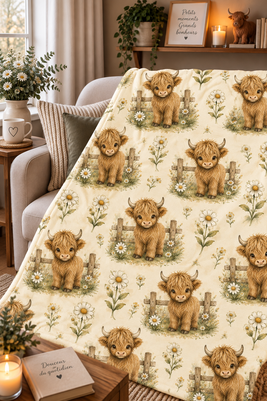 Couverture Squish enfant – Highland aux marguerites