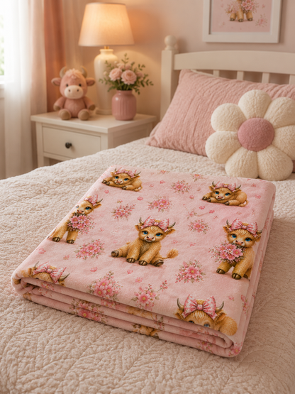 Couverture Squish enfant – Petite Highland fleurie