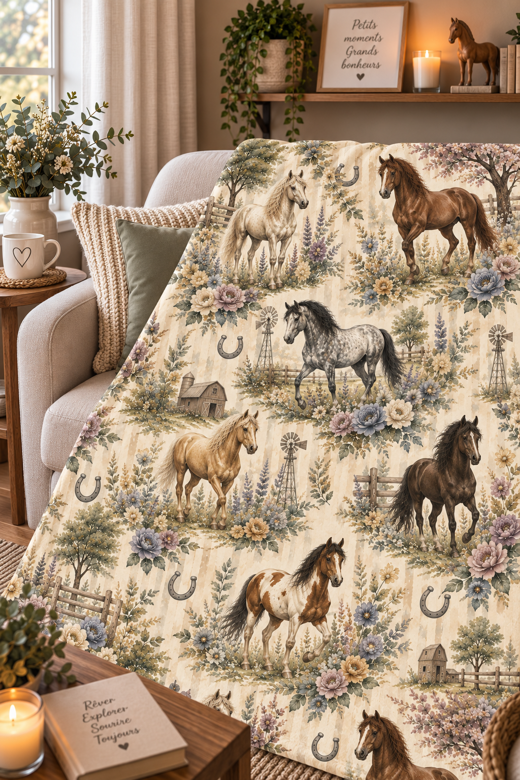 Couverture Squish adulte – Chevaux des prairies