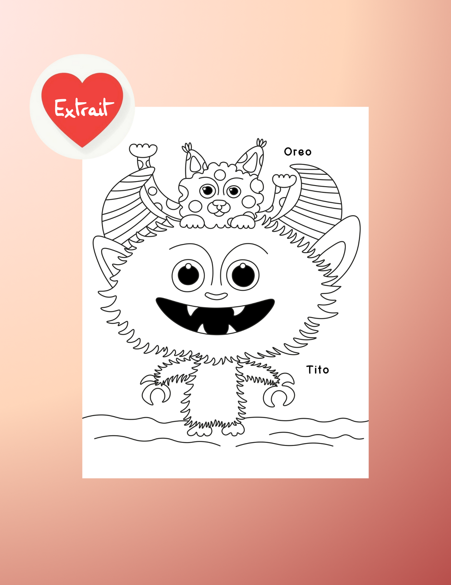 Cahier de coloriage- Monstre en folie