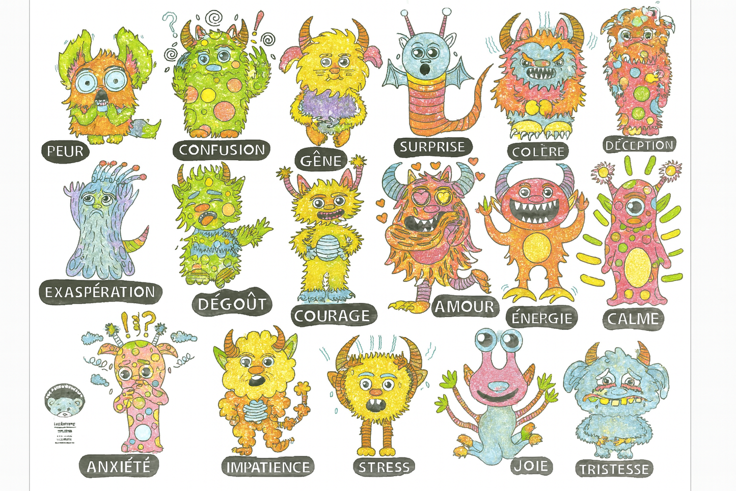 &nbsp;Affiche géante à colorier – Les Émotions