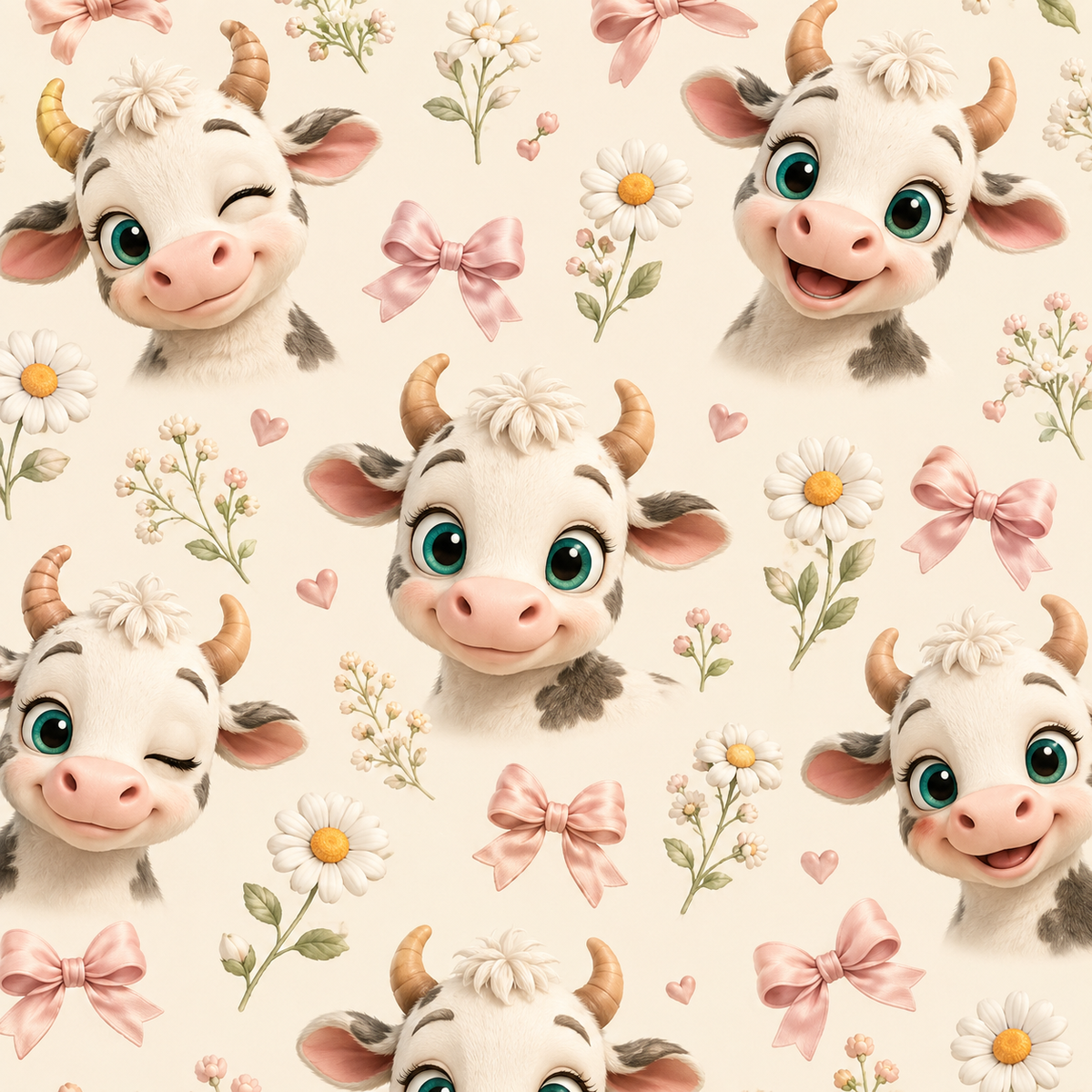 Couverture Squish enfant – Petites vaches coquettes - rose