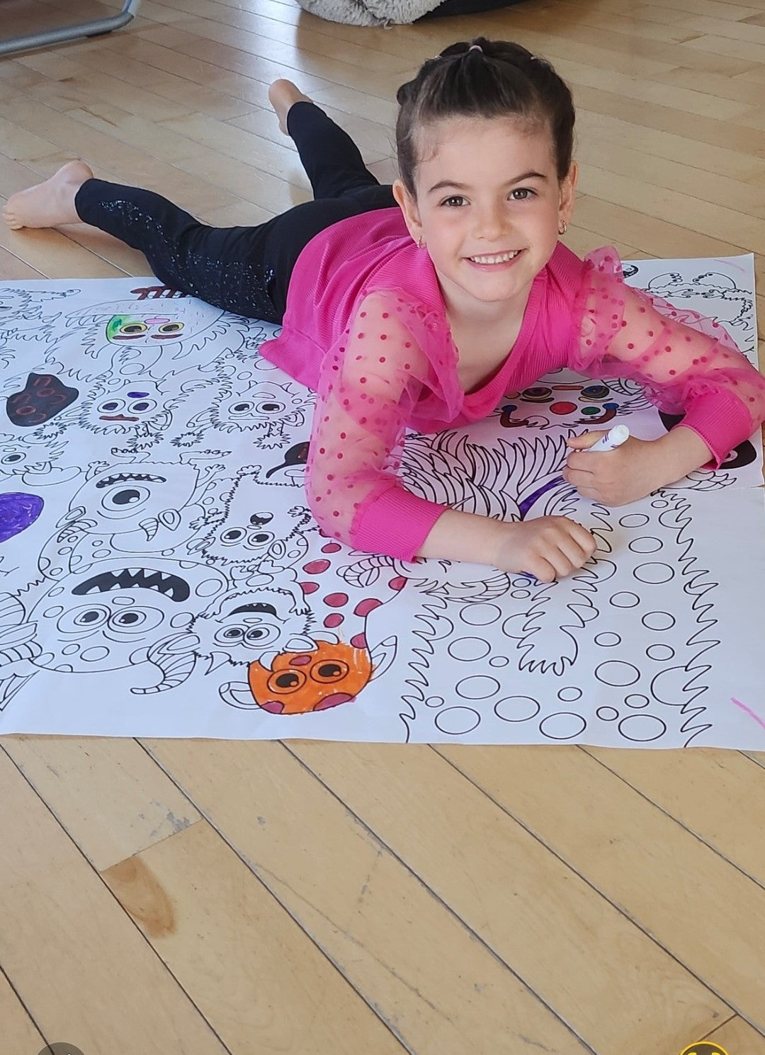 Affiche géante à colorier – Monstres en folie