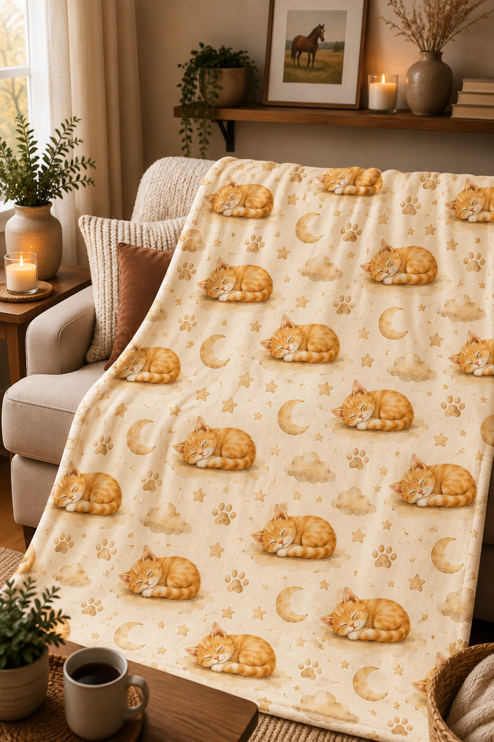 Couverture Squish enfant – Chatons rêveurs- foncé