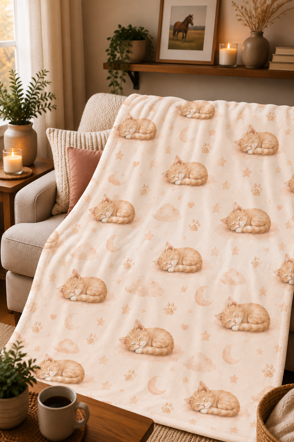 Couverture Squish enfant – Chatons rêteurs- pâle