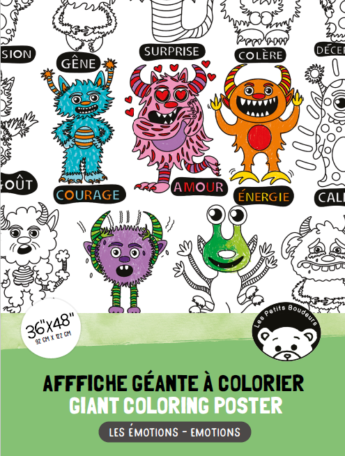 &nbsp;Affiche géante à colorier – Les Émotions