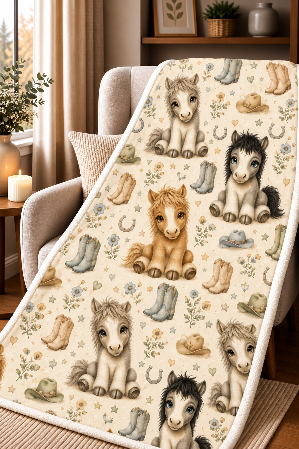 Couverture Squish enfant – Petits chevaux western
