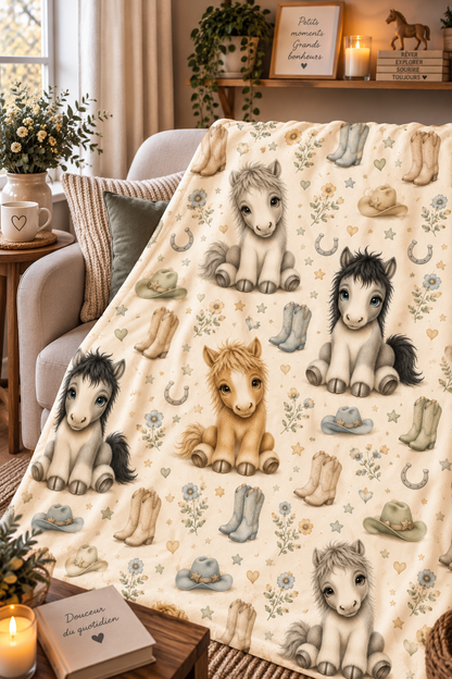 Couverture Squish enfant – Petits chevaux western
