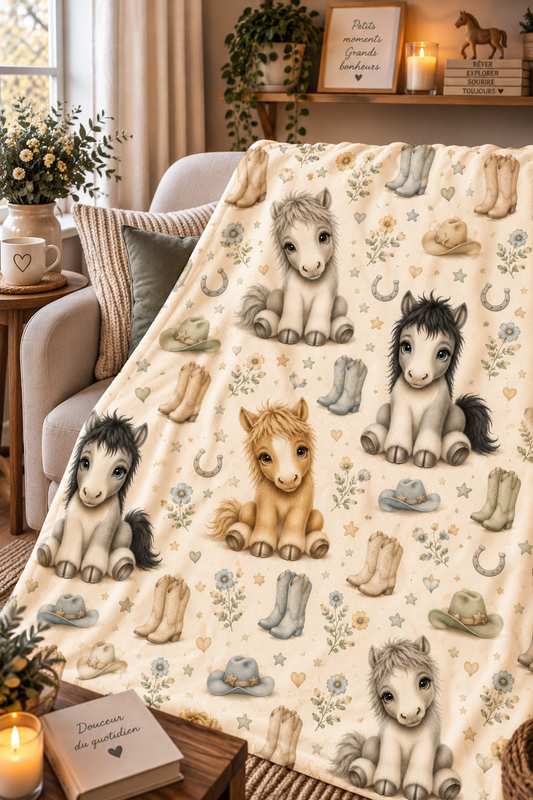 Couverture Squish enfant – Petits chevaux western